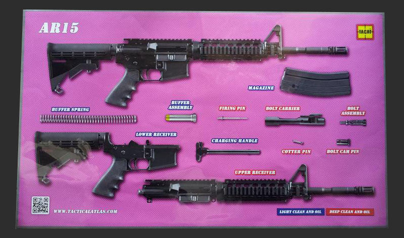 TACAT Pro M4 / AR-15 Gun Cleaning Mat (Pretty in Pink) - Tactical Atlas