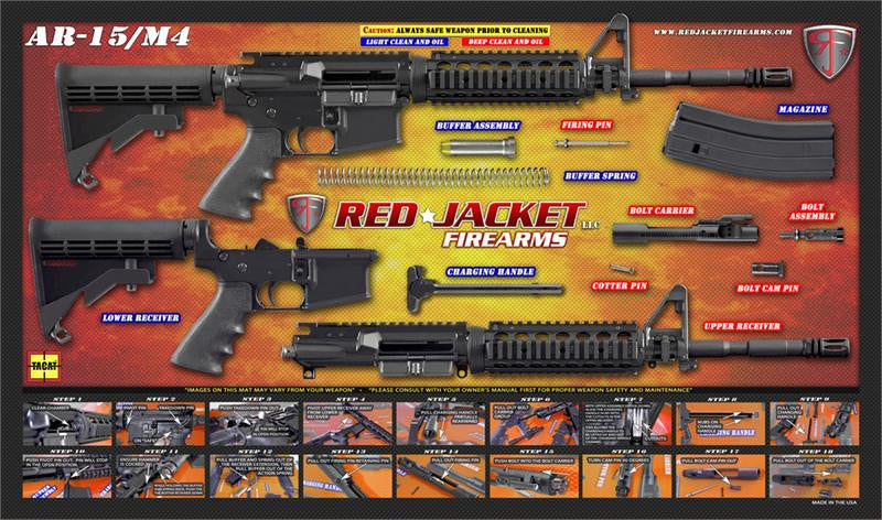 TACAT Pro M4 / AR-15 Gun Cleaning Mat (Red Jacket Explosion) - Tactical Atlas